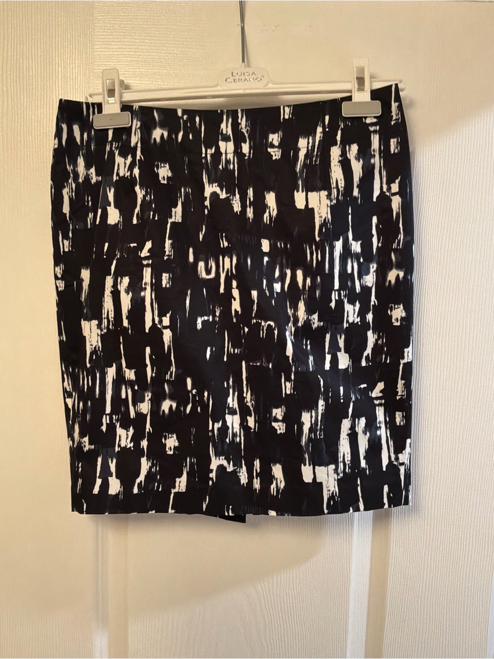 Mexx Black and White Abstract Pencil Skirt